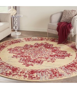 Nourison Grafix - Grf14 Cream Red Area Rug 8 ft. X Round