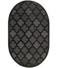 Nourison Easy Care Charcoal Black NES01 6 ft. X 9 ft. Oval Rug