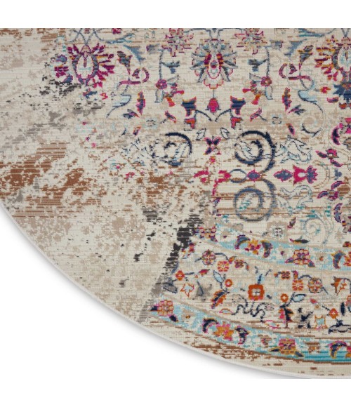 Nourison Vintage Kashan Round Area Rug VKA02-Ivory