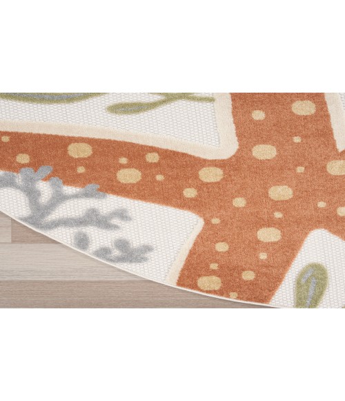 Nourison Aloha Ivory Multicolor ALH24 7 ft. 10 in. Round Rug