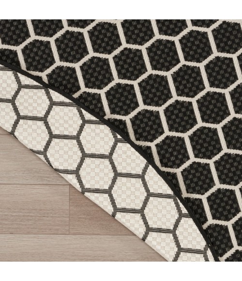 Nourison Twist Reversible Black TWS01 8 ft. X Round Rug