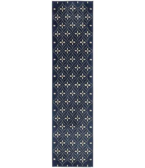 Nourison Home Nourison Essentials Navy Ivory NRE04 2 ft. 2 in. X 7 ft. 6 in. Rectangle Rug