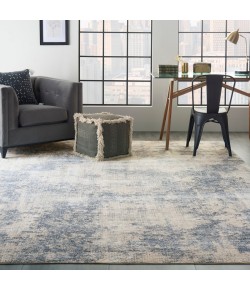 Nourison Sleek Textures Ivory/Blue SLE01 7 ft. 10 in. X 10 ft. 6 in. Rect. Rug