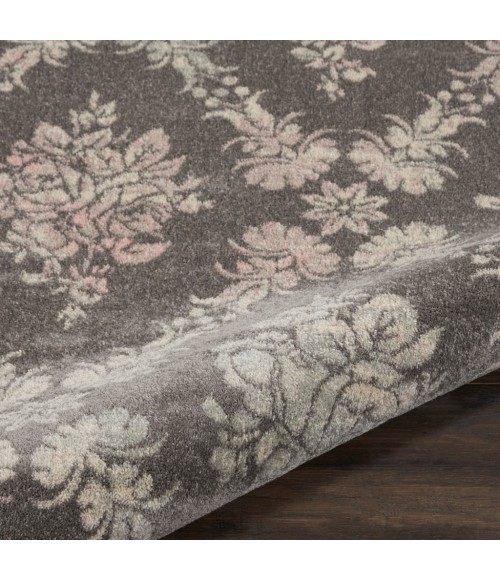 Nourison Tranquil Round Area Rug TRA09-Grey/Pink