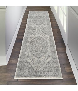 Nourison Tranquil(Traql) - Tra05 Ivory Grey Area Rug 2 ft. 3 X 7 ft. 3 Rectangle