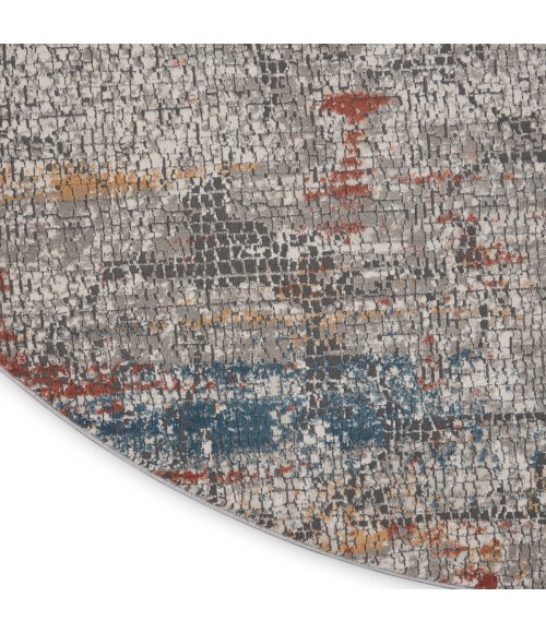 Nourison Rustic Textures Area Rug RUS11 Multicolor 5'3" Round