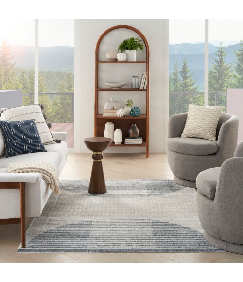 Nourison Astra Machine Washable Area Rug ASW03 Ivory Blue