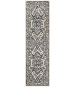 Nourison Concerto Ivory Navy CNC18 2 ft. 2 in. X 10 ft. Rect. Rug