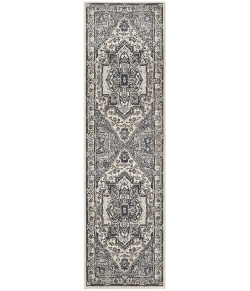 Nourison Concerto Ivory Navy CNC18 2 ft. 2 in. X 10 ft. Rect. Rug