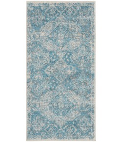 Nourison Tranquil(Traql) - Tra13 Light Blue Ivory Area Rug 2 ft. X 4 ft. Rectangle