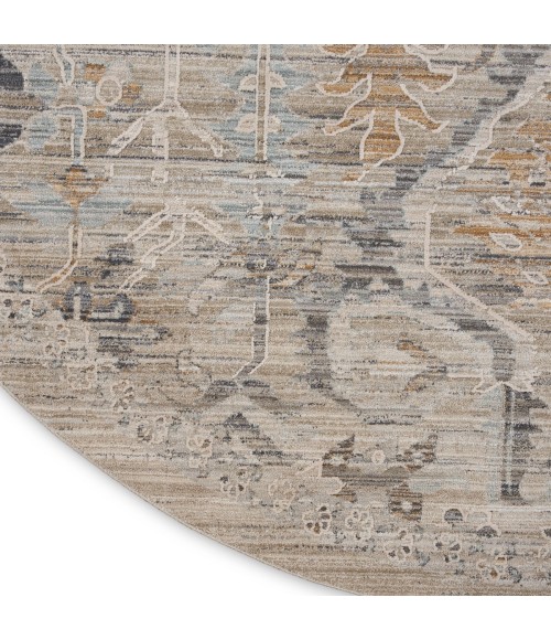 Nourison Lynx Ivory Taupe LNX02 8 ft. X Round Rug