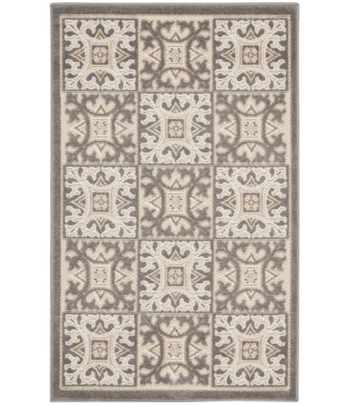 Nourison Aloha Ivory Grey ALH34 2 ft. 8 in. X 4 ft. Rectangle Rug