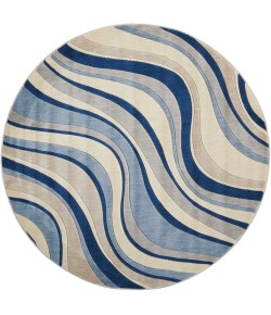 Nourison Somerset - St81 Ivory Blue Area Rug 5 ft. 6 X Round