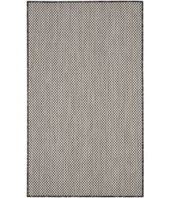 Nourison Courtyard - Cou01 Ivory Charcoal Area Rug 3 ft. X 5 ft. Rectangle