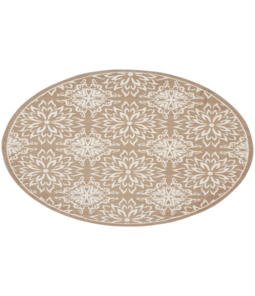 Nourison Jubilant Taupe JUB06 8 ft. Round Rug