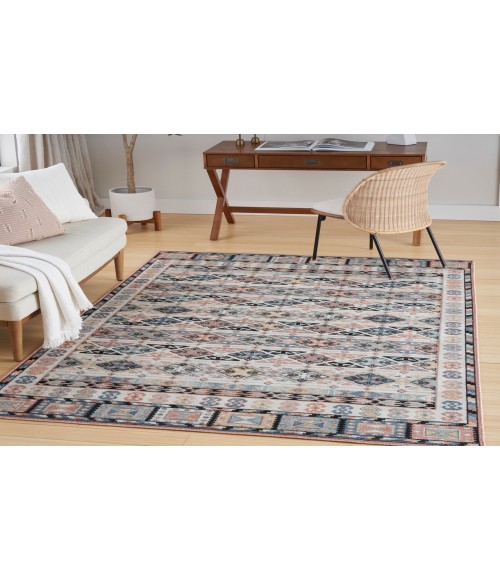 Nourison Washable Decor Ivory Multicolor Rug WSD05 6 ft. 7 in. X 9 ft. Rectangle - Rugs Town Nourison Washable Decor Ivory Multicolor WSD05 6 ft. 7 in. X 9 ft. Rectangle Rug