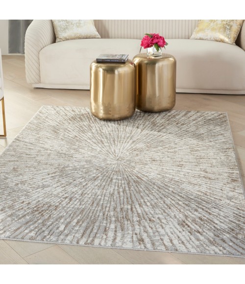 Metallic Area Rug Inspire Me! Home Décor Metallic Area Rug MTL01 Grey Mocha 5'3" x 7'3"