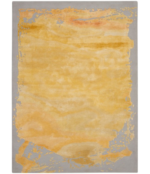 Nourison Prismatic Area Rug PRS19 Grey/Gold 3'9" x 5'9"