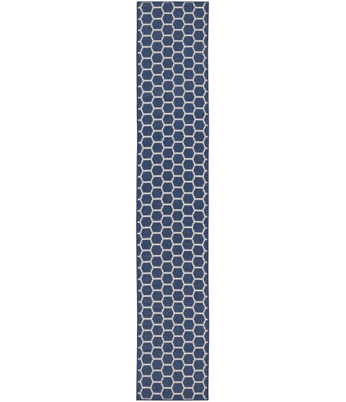 Nourison Reversible Indoor Outdoor Navy RVB01 2 ft. 2 in. X 10 ft. Rect. Rug