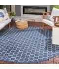 Nourison Twist Reversible Blue TWS01 8 ft. X Round Rug