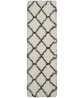 Nourison ULTRA PLUSH SHAG Area Rug Nourison Ultra Plush Shag Runner Area Rug ULP02-Ivory/Charcoal