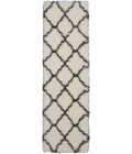 Nourison Ultra Plush Shag Runner Area Rug ULP02-Ivory/Charcoal