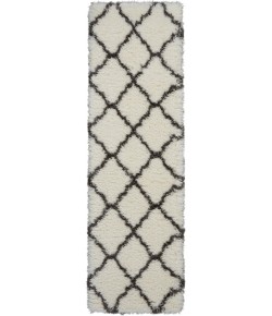 Nourison Luxe Shag - Lxs02 Ivory Charcoal Area Rug 2 ft. 2 X 7 ft. 6 Rectangle