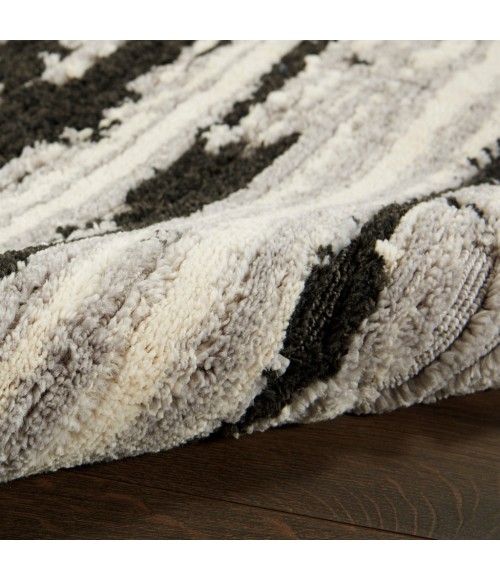 Nourison TEXTURED CONTEMPORARY Area Rug Nourison Textured Contemporary Runner Area Rug TEC02-Ivory/Charcoal