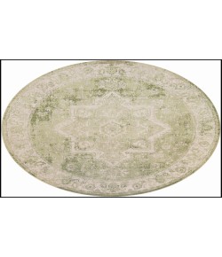 Nourison Astra Machine Washable Ivory Green ASW12 5 ft. 3 in. Round Rug