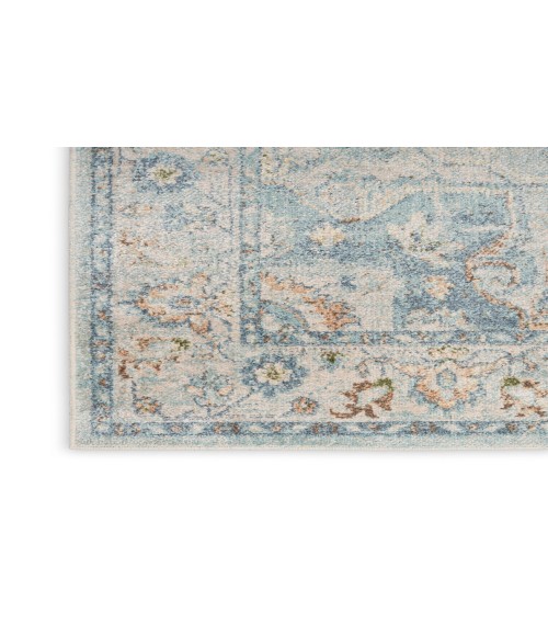 Nourison Astra Machine Washable Light Blue ASW12 2 ft. 2 in. X 10 ft. Rectangle Rug