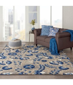 Nourison Aloha - Alh17 Natural Blue Area Rug 9 ft. 6 X 13 ft. Rectangle