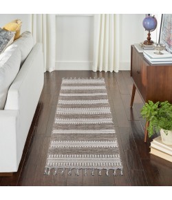 Nourison Asilah - Asi02 Mocha Ivory Area Rug 2 ft. 2 in. X 8 ft. 2 in. Runner