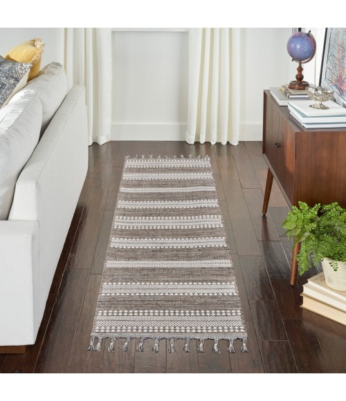 Nourison Asilah Area Rug ASI02 Mocha/Ivory 2'2" x 8'2"