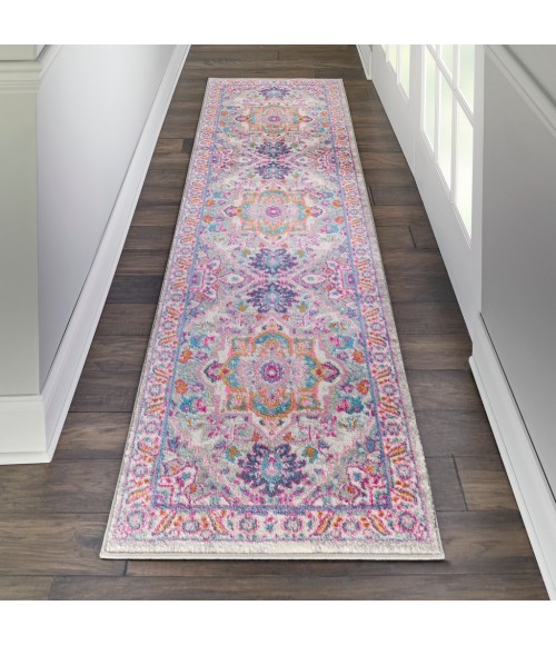 Nourison Passion Runner Area Rug PSN20-Light Grey/Pink