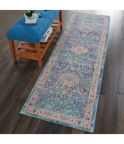 Nourison Vintage Kashan - Vka01 Blue Area Rug 2 ft. X 6 ft. Rectangle