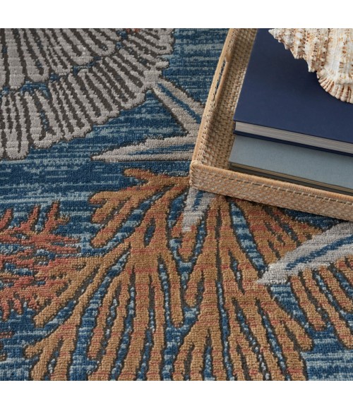 Nourison Seaside Blue Multicolor SDS04 8 ft. X 10 ft. Rect. Rug