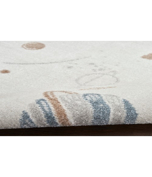 Nourison Astra Machine Washable Ivory Multicolor ASW18 5 ft. 3 in. X 7 ft. Rectangle Rug