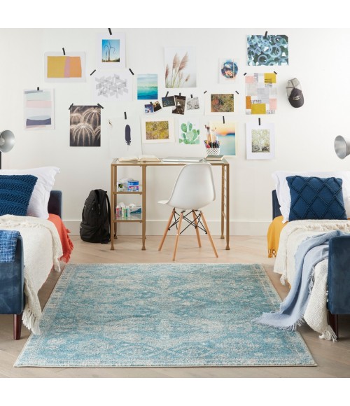 Nourison TRANQUIL Area Rug Nourison Tranquil Area Rug TRA13-Lt.Blue/Ivory