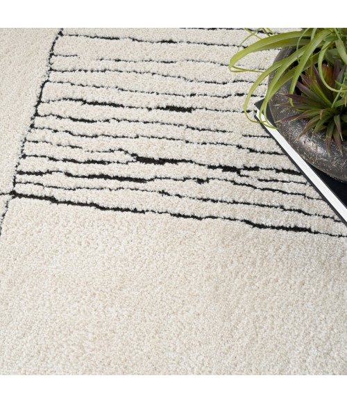Nourison Modern Comfort Ivory Black Rug MNC02 4 ft. X 6 ft. Rect. - Rugs Town Nourison Modern Comfort Ivory Black MNC02 4 ft. X 6 ft. Rect. Rug