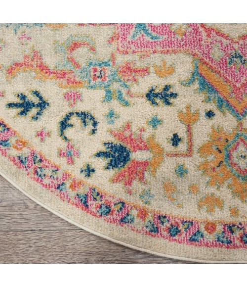 Nourison Passion Round Area Rug PSN25-Ivory/Pink