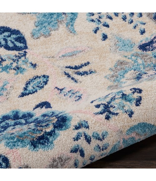 Nourison Tranquil Runner Area Rug TRA02-Ivory/Light Blue