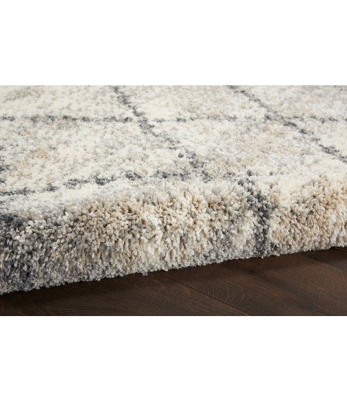 Nourison Scandinavian Shag Ivory/Grey SCN01 4 ft. X 6 ft. Rect. Rug