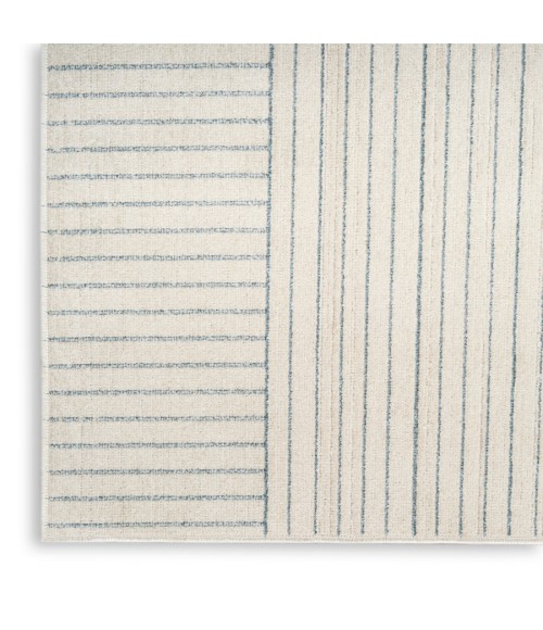 Nourison Home Washable Decor Cream Blue Rug WSD11 2 ft. X 6 ft. Rectangle - Rugs Town Nourison Home Washable Decor Cream Blue WSD11 2 ft. X 6 ft. Rectangle Rug