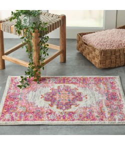 Nourison Home Passion PSN03 Ivory/Fuchsia 1 ft. 10 in. X 2 ft. 10 in. Area Rug