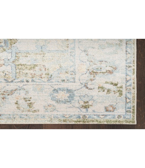 Nourison Astra Machine Washable Blue Green ASW12 6 ft. 7 in. X 9 ft. Rectangle Rug