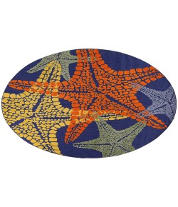 Nourison Home Aloha ALH28 Blue Multicolor 5 ft. 3 in. Round Area Rug