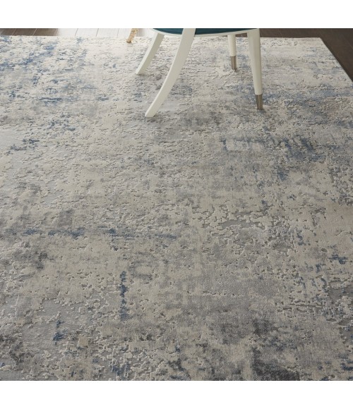 Nourison Rustic Textures Area Rug RUS07-Ivory/Grey-blue