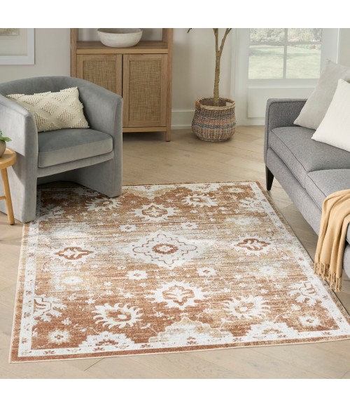 Nourison Astra Machine Washable Copper ASW19 6 ft. 7 in. X 9 ft. Rect. Rug