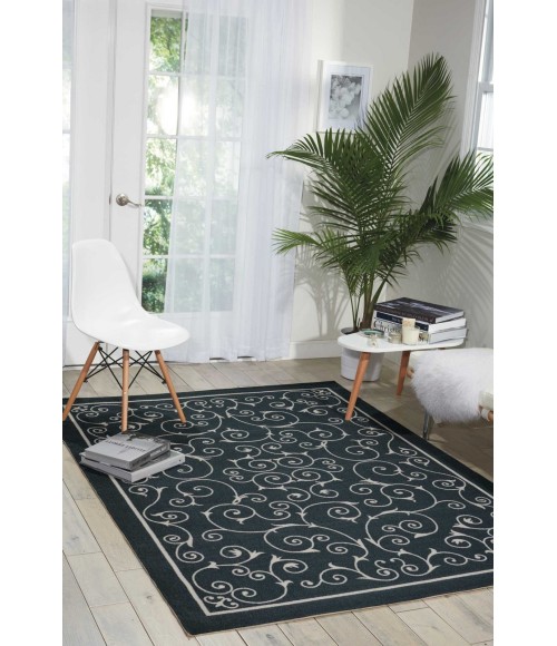 Nourison Home & Garden Area Rug RS019 Black 10' x 13'