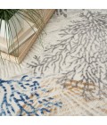 Nourison Seaside Ivory Grey Blue Rug SDS04 5 ft. X Square - Rugs Town Nourison Seaside Ivory Grey Blue SDS04 5 ft. X Square Rug